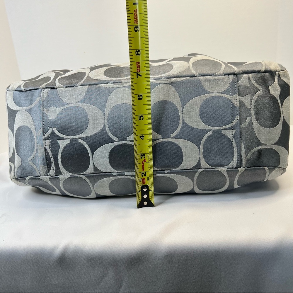 Coach Gray and Silver Signature Hobo Shoulder Bag - Picture 7 of 16
